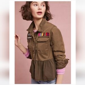 Anthroplogie Military Peplum Jacket Size XS